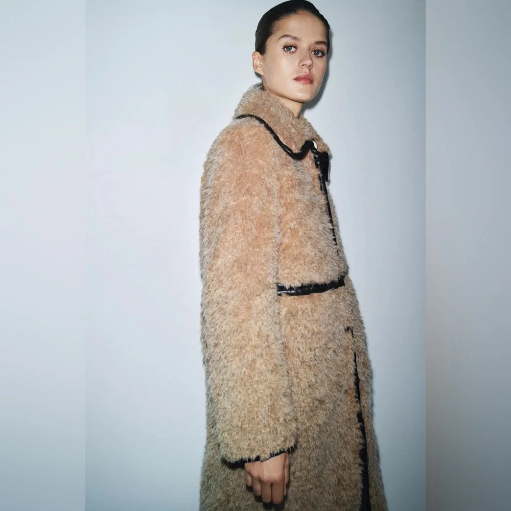 Zara LIMITED EDITION LONG FLEECE COAT sz.S